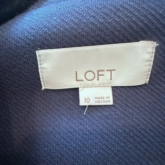 Navy Knit Double Breasted Blazer size 10 - Picture 4 of 9